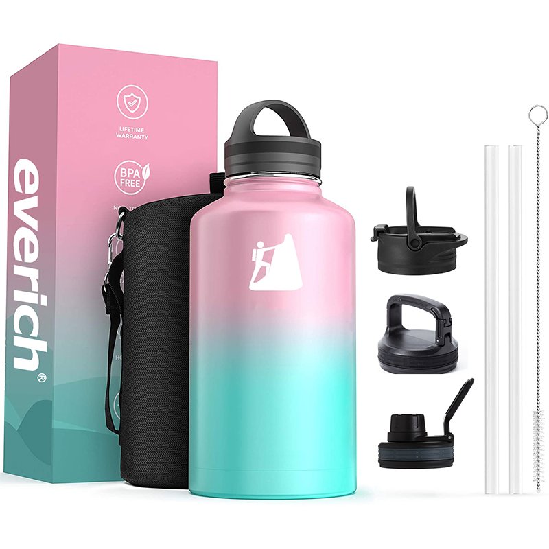 32 Oz, 3 Lids (Straw Lid), Leak Proof, Vacuum Insulated stainless steel water bottle vacuum insulation flask water bottle