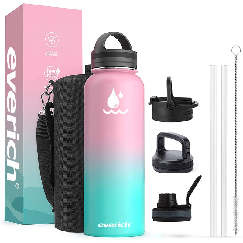 32 Oz, 3 Lids (Straw Lid), Leak Proof, Vacuum Insulated stainless steel water bottle vacuum insulation flask water bottle