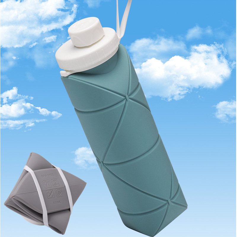 ANSONYE Silicone Foldable Travel Water Bottle Cup for Gym Camping Hiking Travel Sports Lightweight Durable