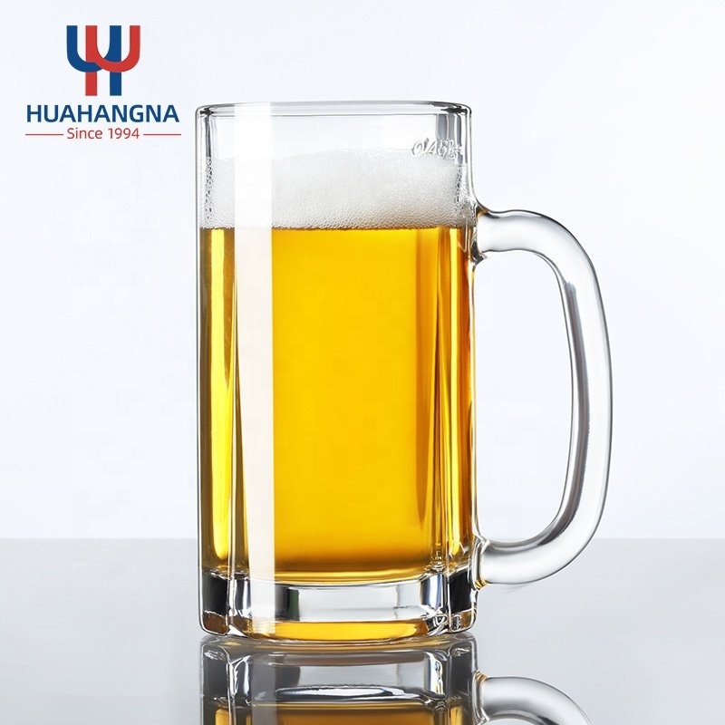 Custom Logo Freezer Safe Classic Heavy Base Large Pub Drinking Glass Beer Mugs & Steins For Bar Alcohol Beverages