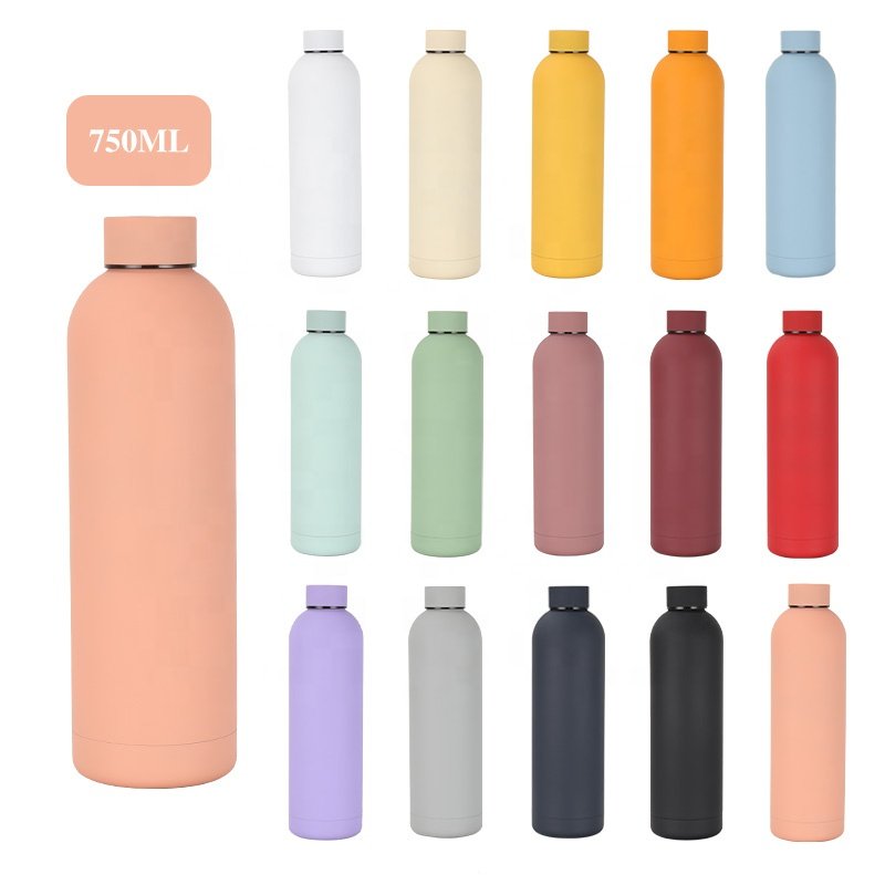 500ml 750ml 1000ml Large Capacity Round Stainless Steel Water Bottle Customized Wholesale Vacuum Flask Travel Sport Bottle