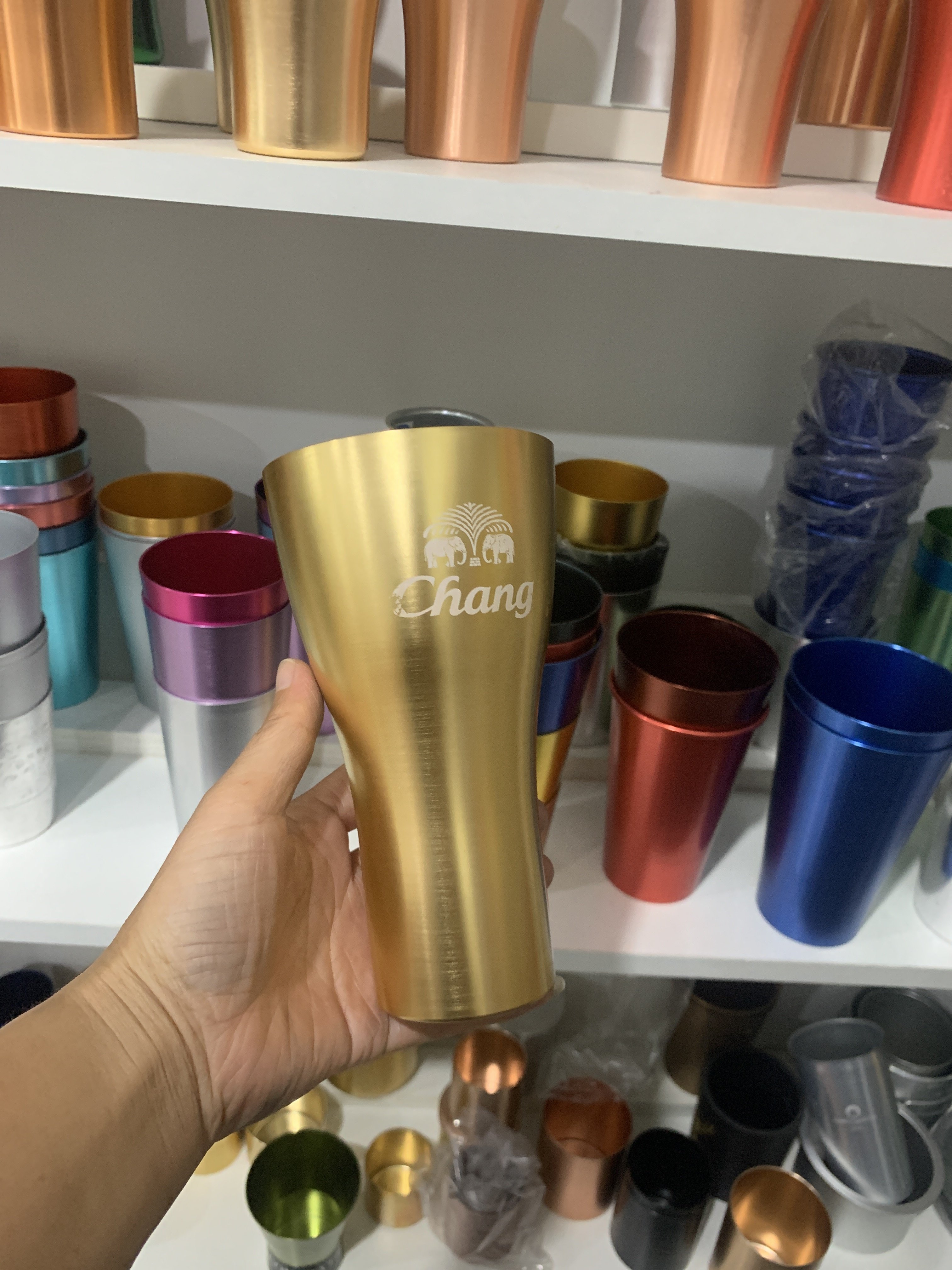 High-quality stainless steel 18 oz blue wine aluminum beer mug,Custom logo printed