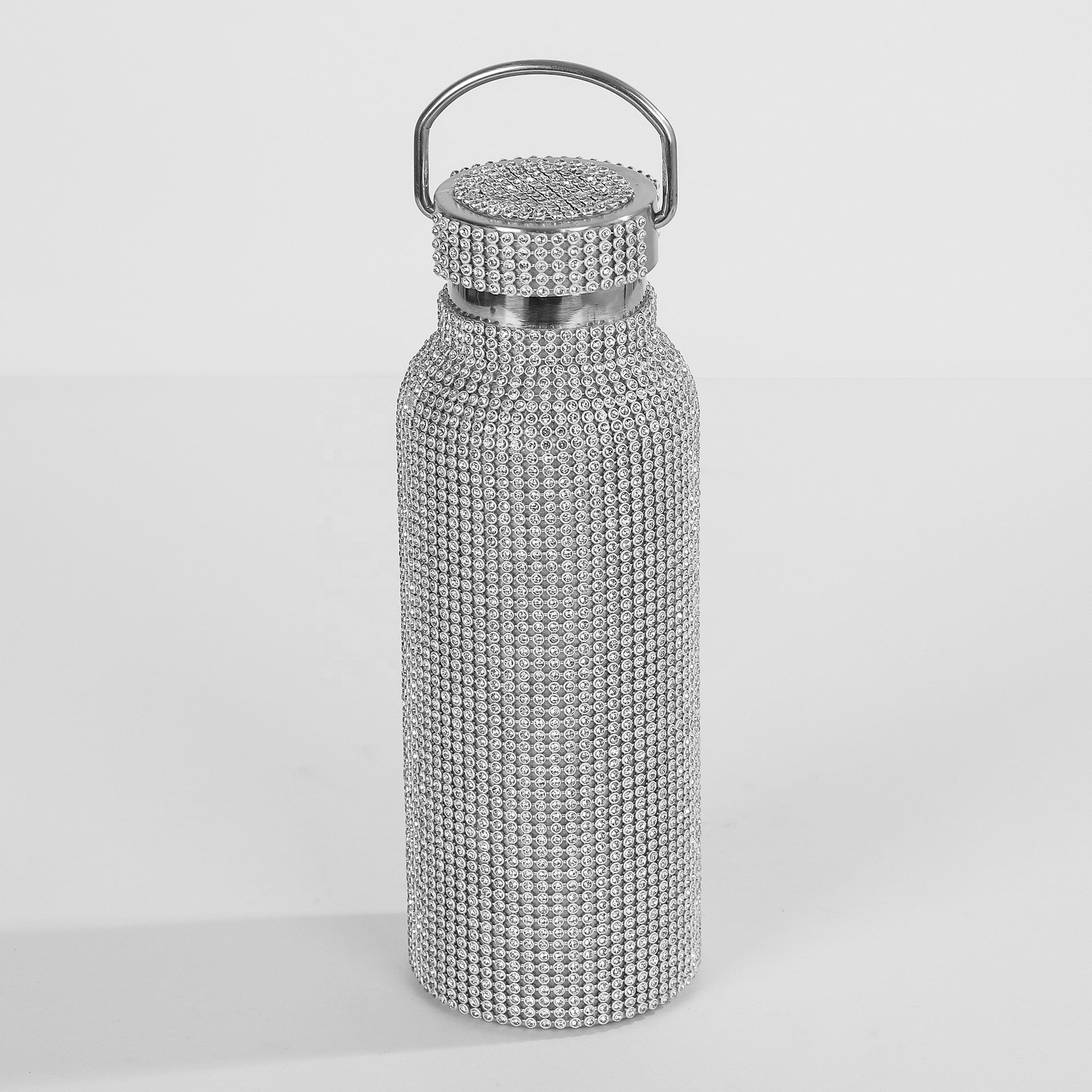 Diamond Studded Car Cup Outdoor Bling Tumbler Stainless Steel Vacuum Insulated Mug Cup with Rhinestone