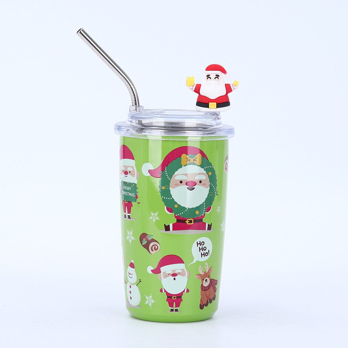 Personalized 460ml Stainless Steel Vacuum Flask & Thermos New Style Christmas Cup Mug with Lids and Straws Personalized Gifts