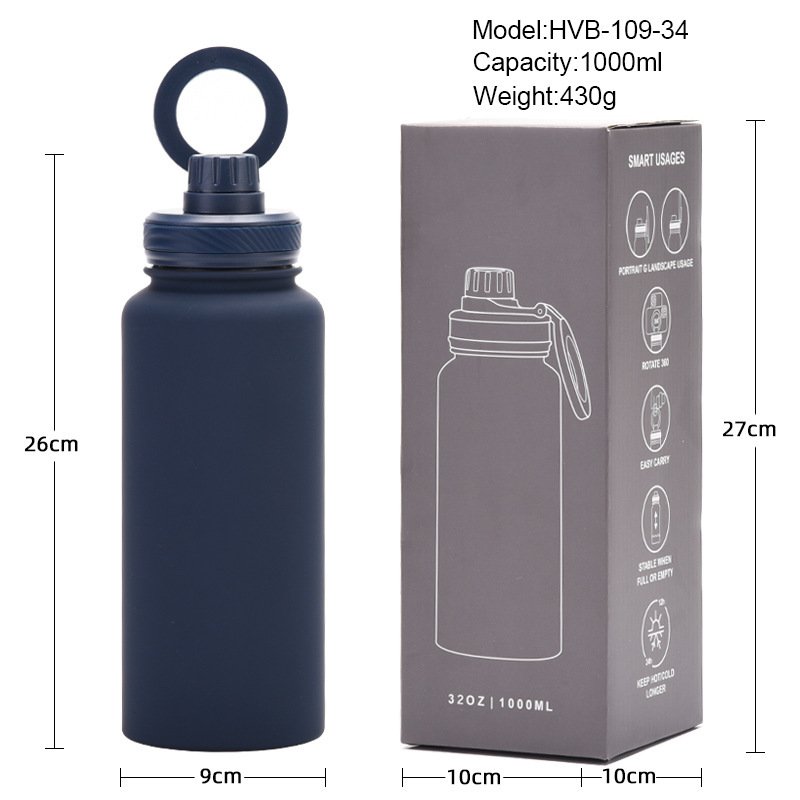 Customized LOGO 32 OZ Stainless Steel Double Wall Magnetic Lid Vacuum Flask & Thermoses Water Bottle