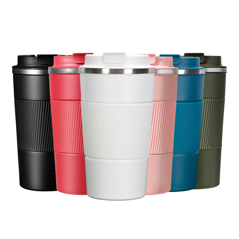 Double-Layer 304 Stainless Steel Vacuum Flask Thermos Office Leakproof Coffee Cup with Strapless Custom Logo for Business Gifts