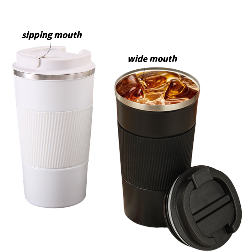 Double-Layer 304 Stainless Steel Vacuum Flask Thermos Office Leakproof Coffee Cup with Strapless Custom Logo for Business Gifts