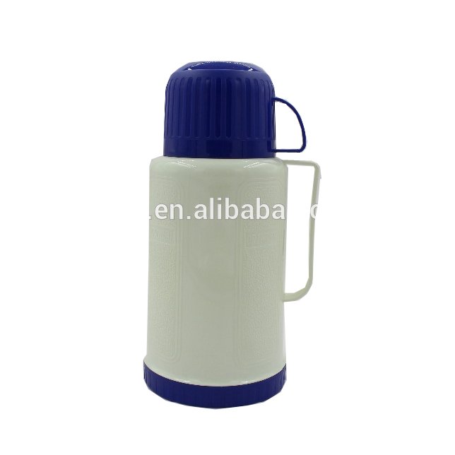 1.0L/1.2L/1.8L plastic vacuum flask with two cup