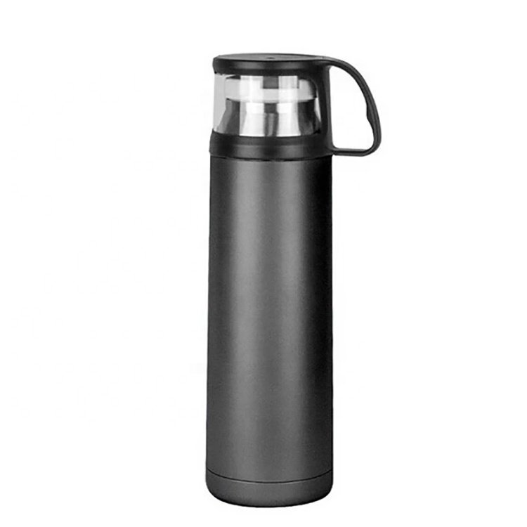 FACTORY PRICE 500ml custom logo reusable thermos double wall stainless steel insulated vacuum flask water bottle with cup lid