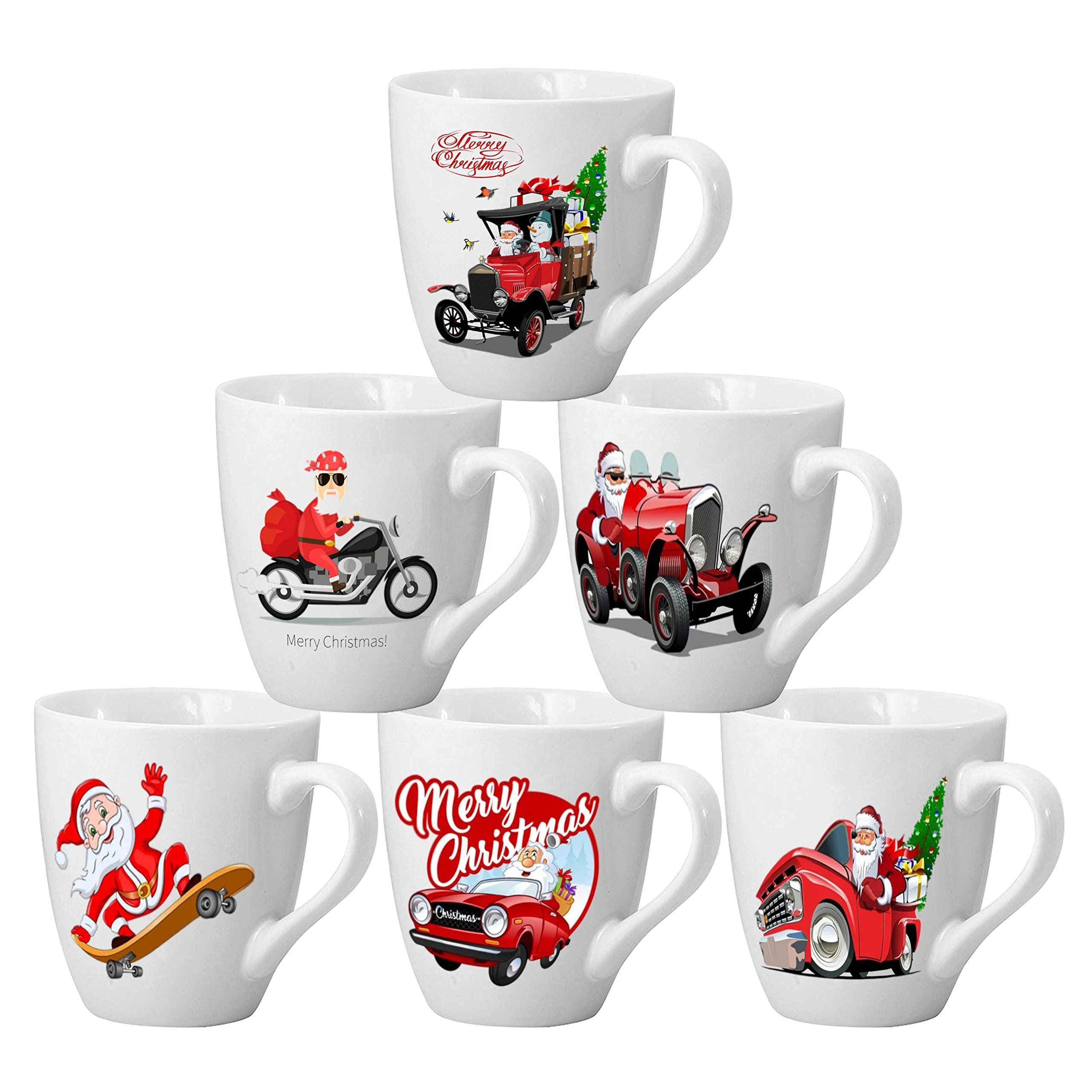 Best Ceramic Christmas Mug 16 Oz Ceramic Christmas theme Coffee Mug For Christmas Gift Set of 6