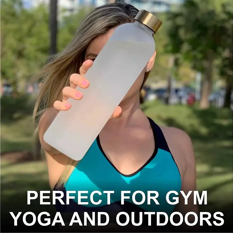 32oz 1L RTS Time Marker Leak Proof Tritan Motivational Bicycle Product Tritan Sport Frosted Plastic Water Bottle BPA Free