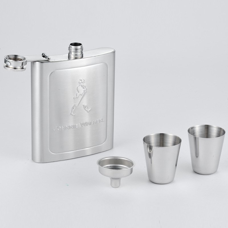 New Style Portable Mini Russian Wine Bottle Set Stainless Steel Liquor Screw Cap Includes Wine Flask Utensils Presented Gift Box