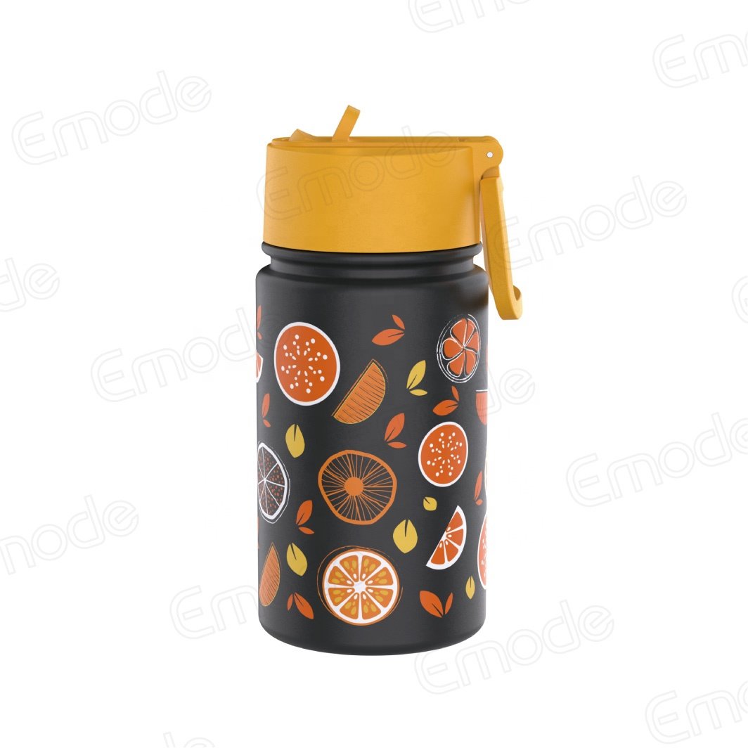 New Arrival Vacuum Flasks Cups 350ml Kids Water Bottles 18/8 Stainless Steel Sport Drinking Bottle with Straw