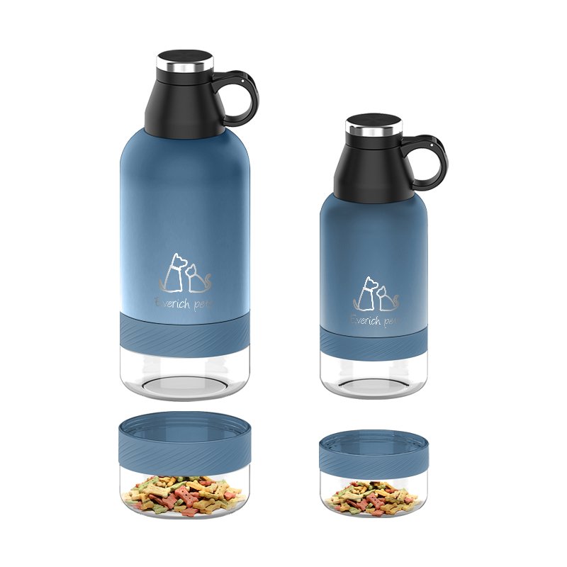 Everich Hot Selling pet dog drinking 3 in 1 Dogs Feeder 14oz Outdoor Pet Insulated Water Bottles with Food Containers