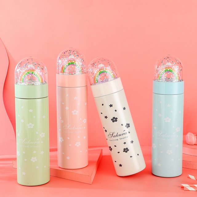 Fashionable Lovely Rainbow Thermos Bottle Vacuum Flasks Stainless Steel Thermos