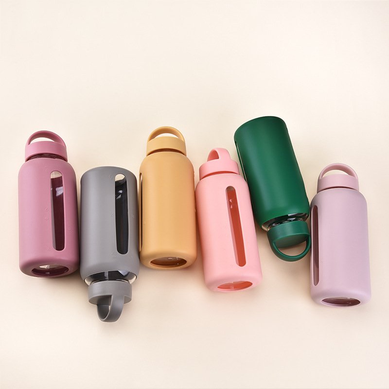 800ml Reusable Travel Leakproof Glass Water Bottle With Lid
