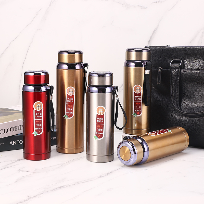 Custom Logo 600ml 800ml Stainless Steel 316 Vacuum Flasks Thermal Water Bottle With Tea Infuser