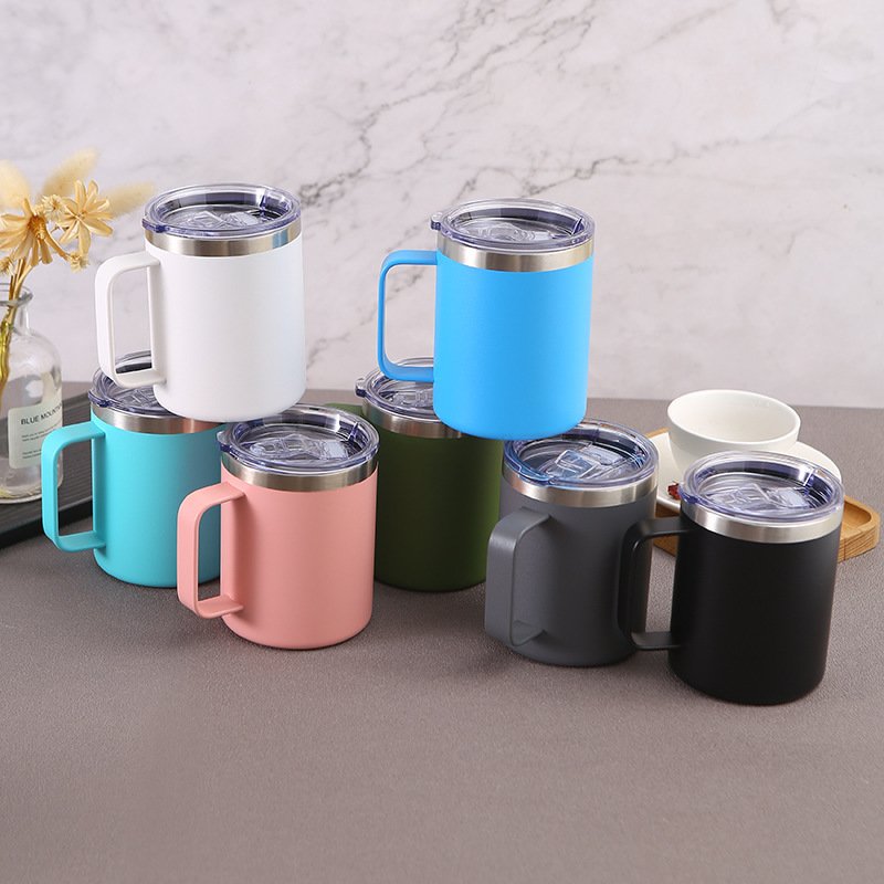 Travel Camping 12oz Insulated Mug Stainless Steel Sublimation Blanks Coffee Tumbler Mug With Handle