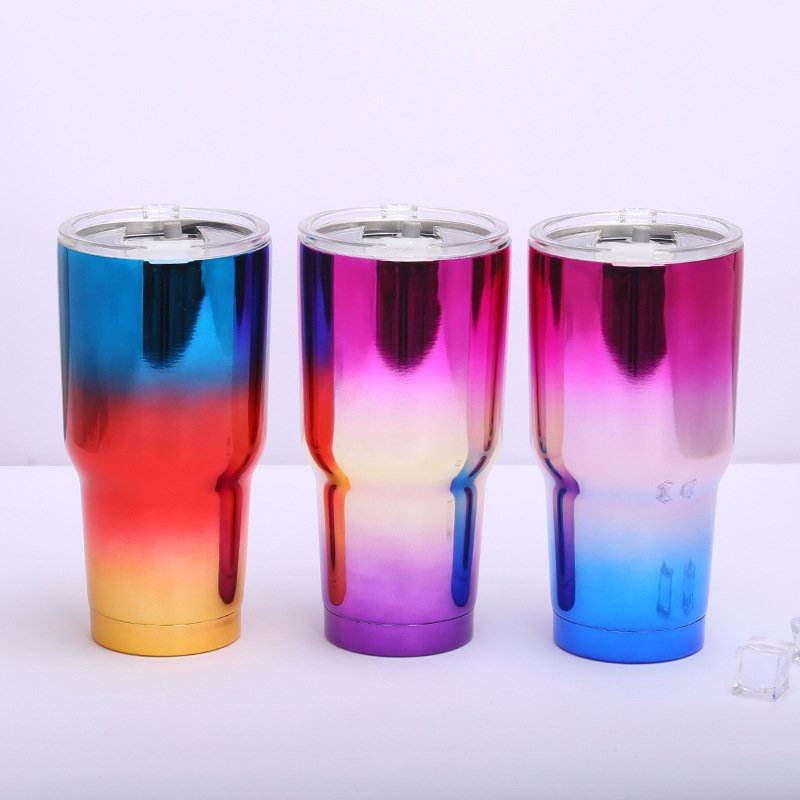 Custom UV printing 40oz 30oz 20oz Insulated Coffee Mugs Travel Tumbler Water Bottles with Handle And Lid