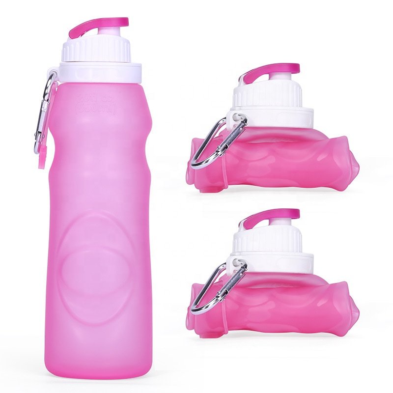 500ml Collapsible Free Drinking Water Bottle with Motivational Time Marker BPA Free for Fitness Gym and Outdoor Sports