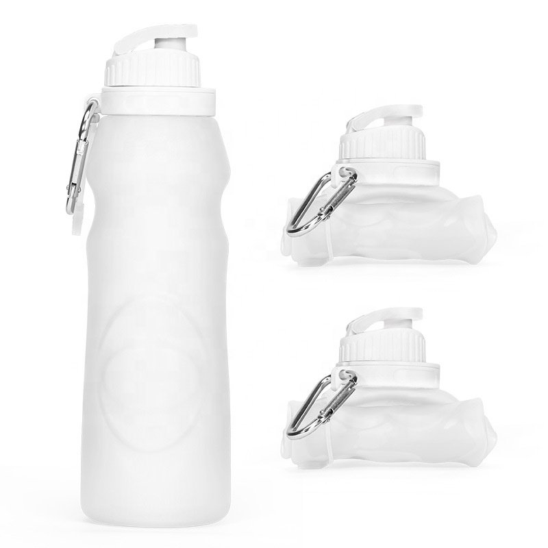 500ml Collapsible Free Drinking Water Bottle with Motivational Time Marker BPA Free for Fitness Gym and Outdoor Sports