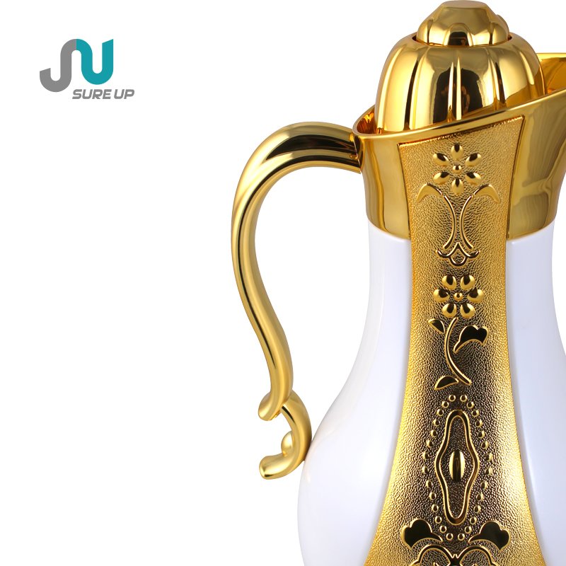 Arabic Carved Design Double Walled Insulated Vacuum Flask Coffee Tea Carafe Thermos