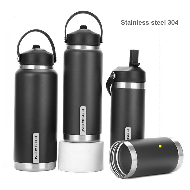 Natural Healthy 350ML 550ML 750ML 1000ML Outdoor 304 Stainless Steel Big Size Metal Water Bottle Insulated Vacuum Flasks Thermos