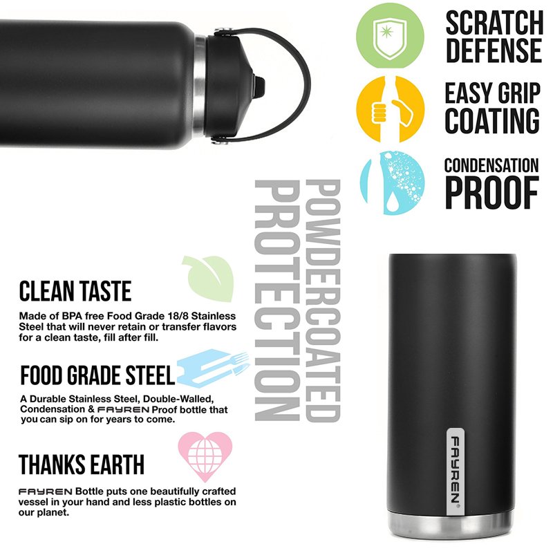 Natural Healthy 350ML 550ML 750ML 1000ML Outdoor 304 Stainless Steel Big Size Metal Water Bottle Insulated Vacuum Flasks Thermos