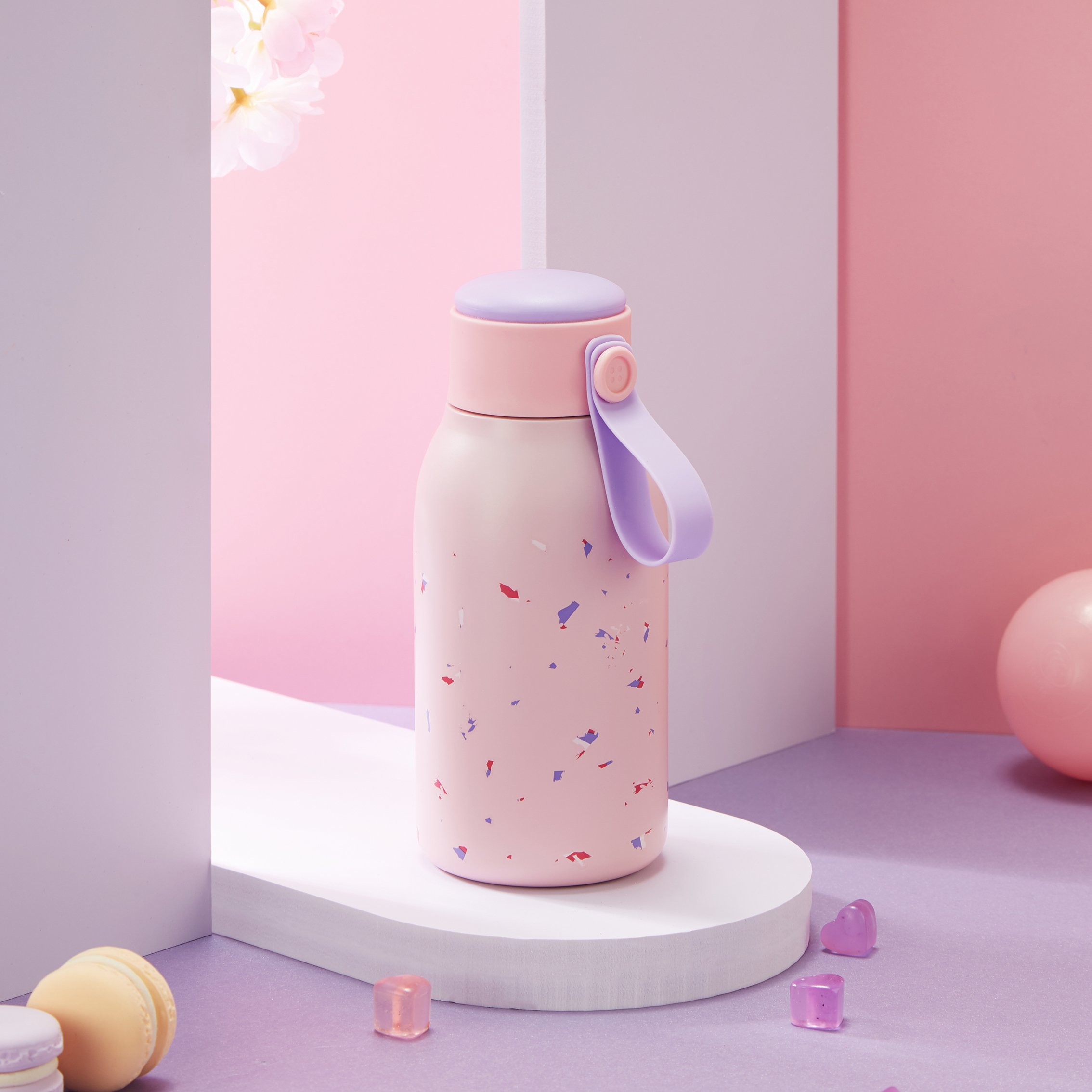 2022 New quarter Sunshine theme 304 stainless steel water bottle with Four colors Lovely for lady and children drink bottle