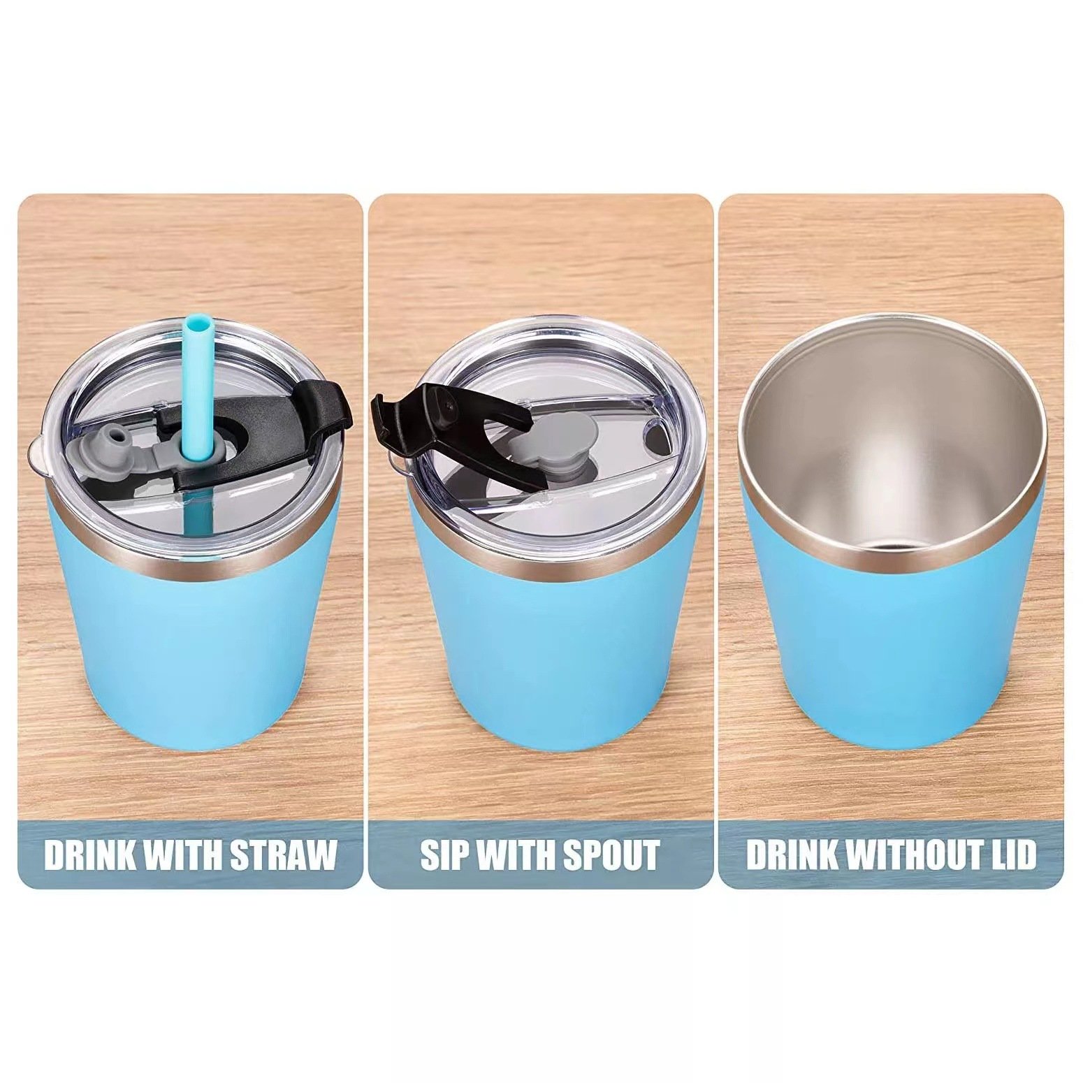 Amazon's new 8.5OZ Children's milk portable double vacuum insulated stainless steel cup with straw