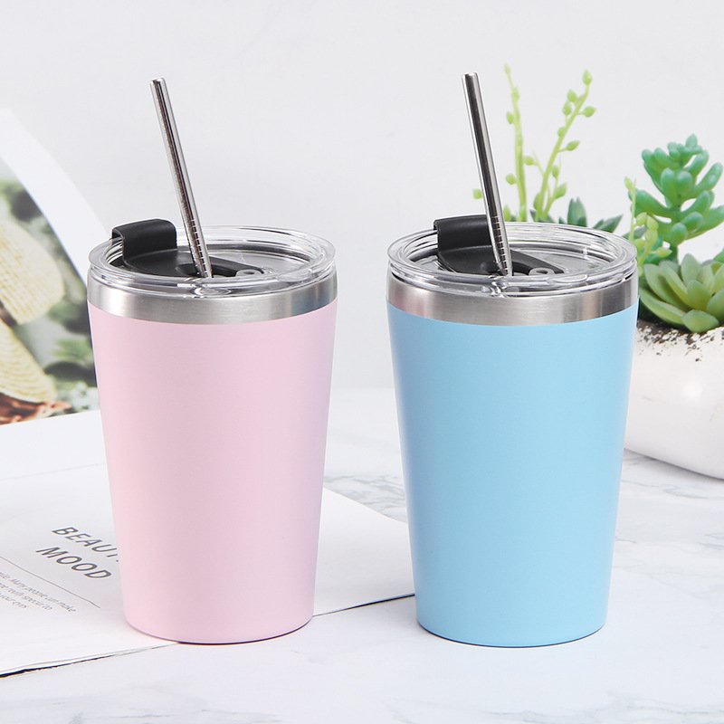 Amazon's new 8.5OZ Children's milk portable double vacuum insulated stainless steel cup with straw
