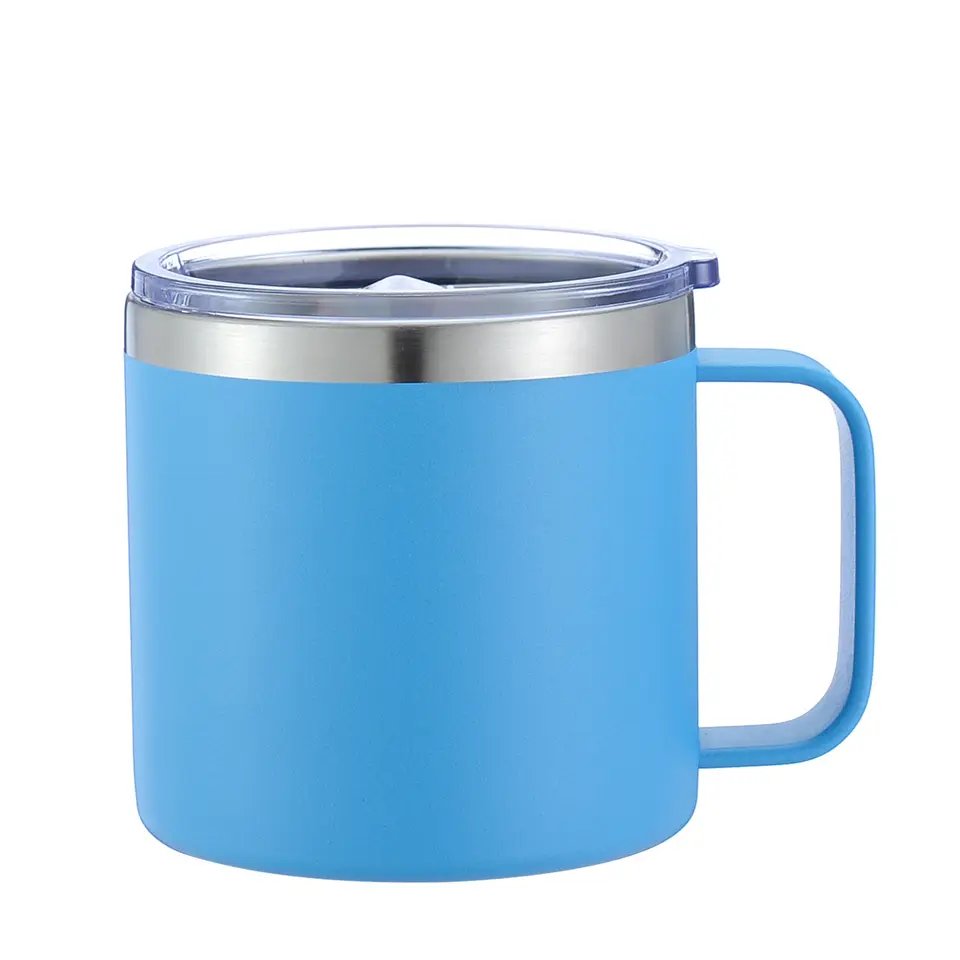 Wholesale New Design Professional Coffee Cup Mug 14oz Camping Mug Travel Tumbler Cup With Handle