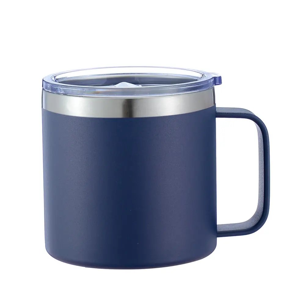 Wholesale New Design Professional Coffee Cup Mug 14oz Camping Mug Travel Tumbler Cup With Handle