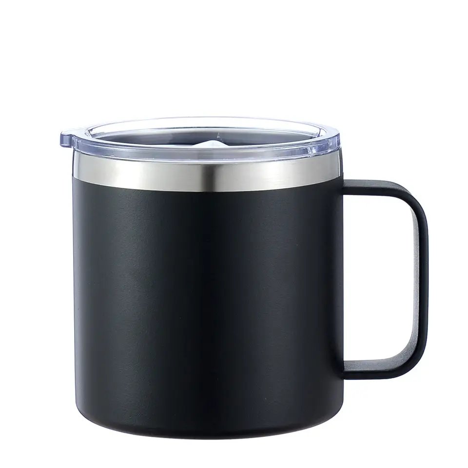 Wholesale New Design Professional Coffee Cup Mug 14oz Camping Mug Travel Tumbler Cup With Handle
