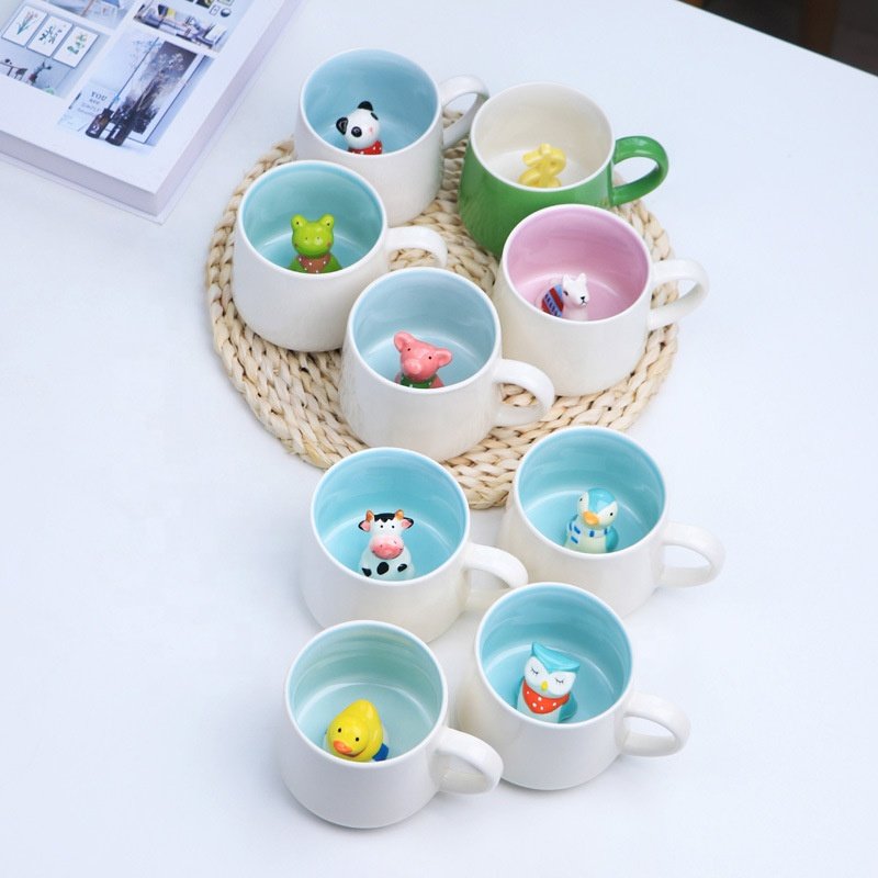handmade mugs ceramic christmas drink coffee cup reusable,3D water cup tumbler ceramic mug cups,animal cup cute tea cups mugs