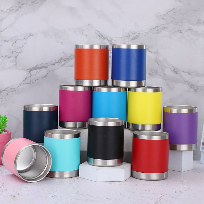 Custom logo 10oz Tumbler Insulated Vacuum Travel Mug beer cup stainless steel double wall tumbler coffee mug with MagSlider Lid