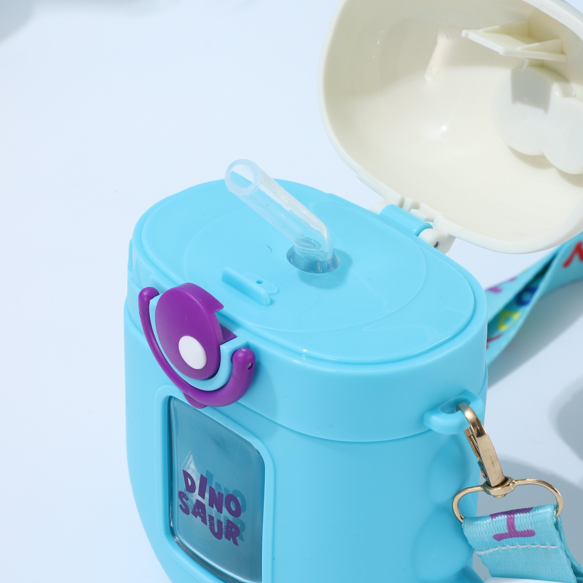 Cute dino kids 500ml leakproof drinking gourde enfant bpa free reusable travel school children water bottle with straw
