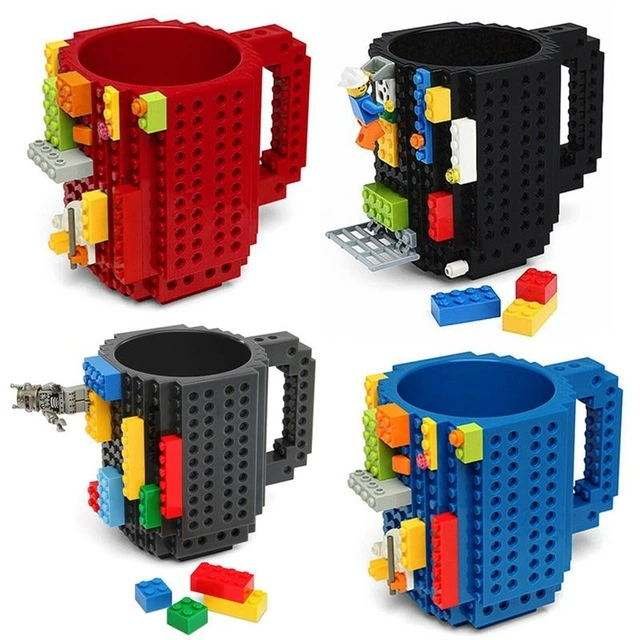Eco-friendly 350ML Water Bottle Cylinder Shape DIY Brick Cup Plastic Coffee Cup Mugs