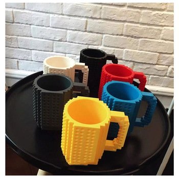 Eco-friendly 350ML Water Bottle Cylinder Shape DIY Brick Cup Plastic Coffee Cup Mugs