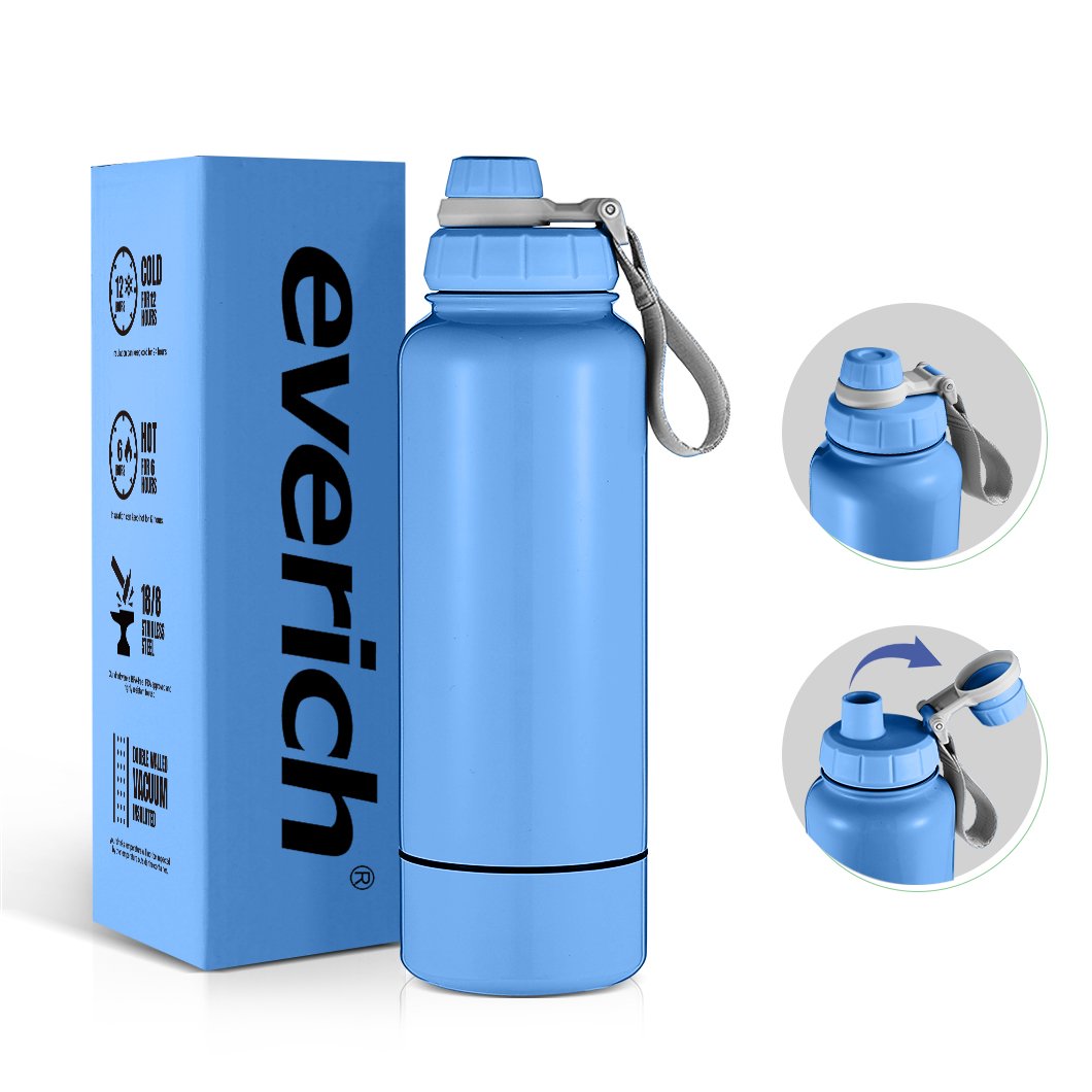 Free sample GYM outdoor 32oz40oz Double Wall Vacuum Insulated Sport Stainless Steel Water Bottle lid With OEM Custom Handle Lids