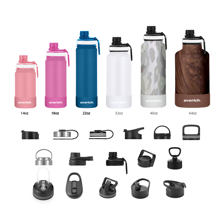 Free sample GYM outdoor 32oz40oz Double Wall Vacuum Insulated Sport Stainless Steel Water Bottle lid With OEM Custom Handle Lids
