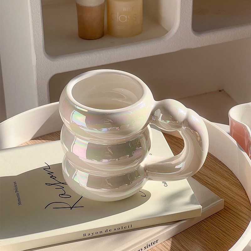 Wholesale 400ml Cute Ins Women Coloful Ceramic Coffee Milk Water Cup Mug