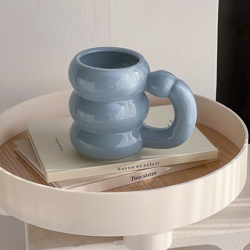 Wholesale 400ml Cute Ins Women Coloful Ceramic Coffee Milk Water Cup Mug