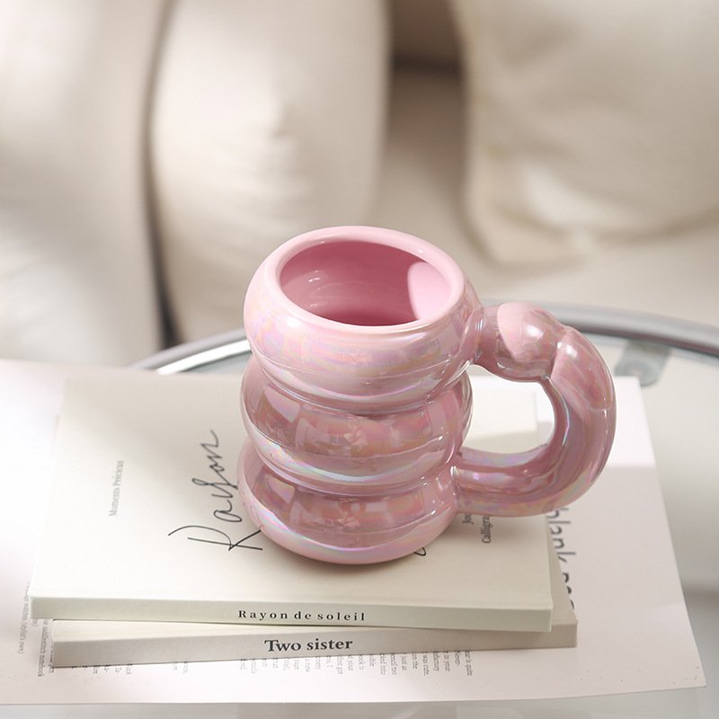 Wholesale 400ml Cute Ins Women Coloful Ceramic Coffee Milk Water Cup Mug