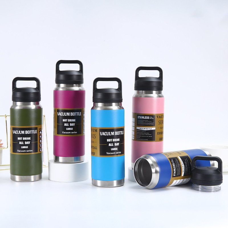 New Arrivals Custom Logo 800ml High Quality Double Wall Vacuum Flasks Thermos Stainless Steel Water Bottle With Handle