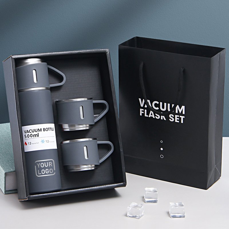 High Quality 500ml Stainless Steel Vacuum Thermos Flasks Coffee Tumbler Water Bottle Gift Set