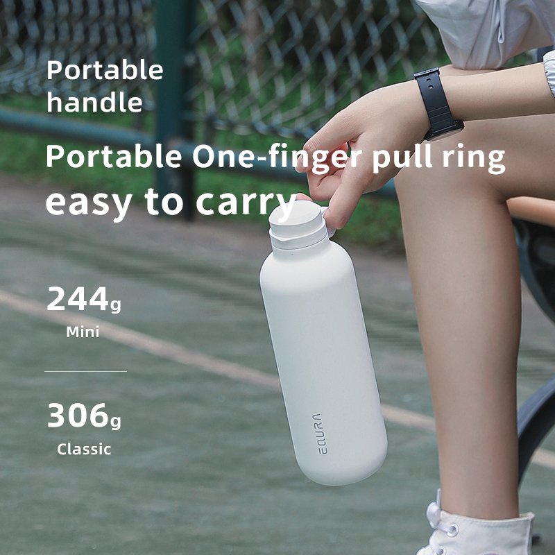 Equra 450ml double wall insulated vacuum flask with tea filter inner 316 stainless steel vacuum bottle for your hiking camping