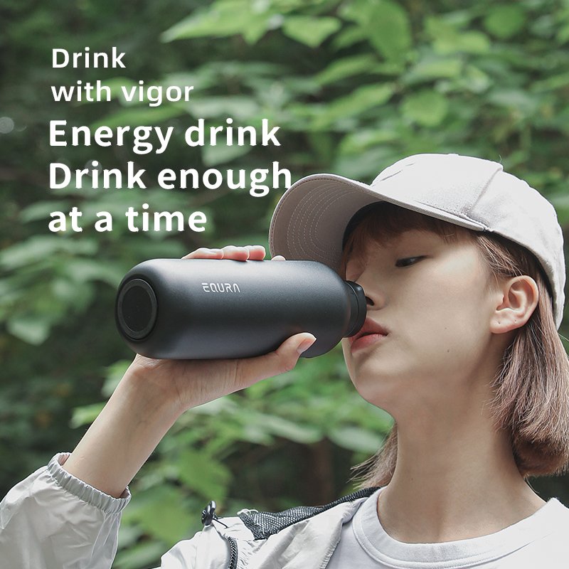 Equra 450ml double wall insulated vacuum flask with tea filter inner 316 stainless steel vacuum bottle for your hiking camping