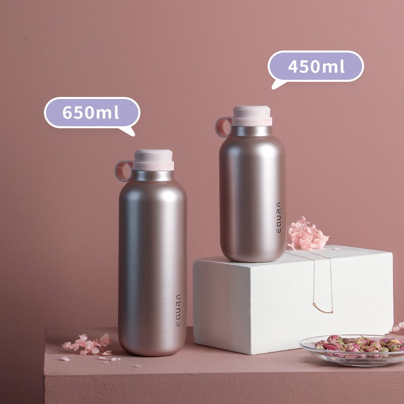 Equra 450ml double wall insulated vacuum flask with tea filter inner 316 stainless steel vacuum bottle for your hiking camping