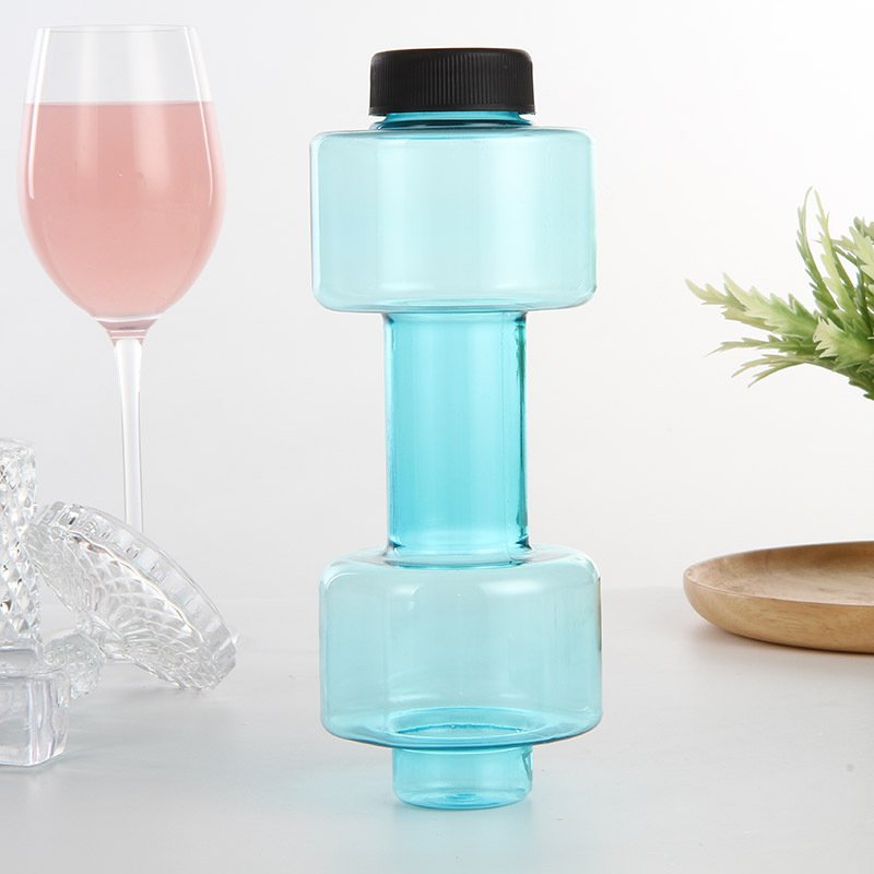 Ideas 2023 Custom Sport Fitness Water Bottle 2.2 L Dumbbell Shaped Water Bottle New PE Running Customized CLASSIC Unisex Product